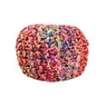 thumbnail image 3 of Large Round Multi-color Pouf Ottoman Braided Indoor Floor Foot Stool, 3 of 10