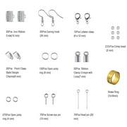 Goyunwell Jewelry Making Supplies Kit Jewelry Repair Tool with Accessories Jewelry Pliers Jewelry Findings and Beading Wire Starter Set 913pcs Silver