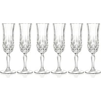 Barski Toasting Flute Glass -Champagne - Flutes - Set of 6 Flute Crystal Glasses - Wedding Toasting Flutes - Designed - 4.4 oz Made in Europe
