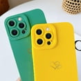 thumbnail image 5 of Compatible with iPhone 13 Pro Case (6.1" 2021), Plated Luxury Heart Phone Case Cute Side Pattern Soft TPU Shockproof Full Camera Lens Protective Phone Cases for Women Girls - Yellow, 5 of 7