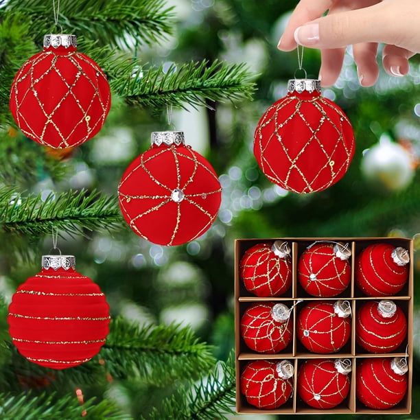 Juego de 9 Adornos Navideños Xihbxyly con Forma de bola