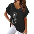 thumbnail image 2 of Offres jusqu'à 70 % de Rabais! Hauts d'Été pour Femmes 2024 Grande Taille Mode T-shirt à Col en V Imprimé Blouses Confortables pour Femme Hauts Cadeau pour Femmes en Solde, 2 of 4