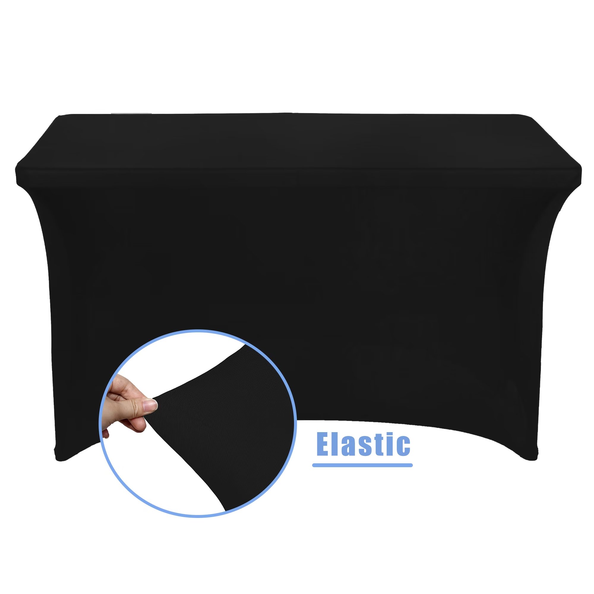 Tovaglia Rettangolare Elasticizzata In Spandex – 6 Metri – Nero – Resistente E Lavabile