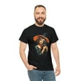 thumbnail image 5 of Halloween Witch with Black Cat Unisex Heavy Cotton Tee T-Shirt, 5 of 12