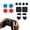 red and blue, variant on All-in-One Silicone Grip Accessory Kit Compatible with 2026 Steam Controller 2, Thumbstick Caps Touchpad & Rear Button Carbon Fiber Stickers