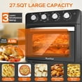 thumbnail image 3 of Plum Chef 27.5QT Air Fryer Toaster Oven Combo, Extra Large 7-in-1 Countertop Oven with Bake, Broil, Roast, Toast, Healthy Air Fry Function, 1600W, Digital Controls & 60-Min Timer, Black, 3 of 10