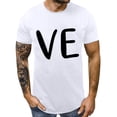 thumbnail image 4 of White Business Casual Outfits for Women, Short Sleeve Summer Clothes for Women, Valentine's Day Spring Shirts for Women 2024, Men And Women With Valentine's Day Love Printed Couple T Shirt Top, 4 of 7