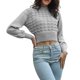 thumbnail image 1 of Gibobby Suéter de invierno para mujer, Suéter de manga larga para mujer, diseño de llama, de gran tamaño, bloque de color, suelto, casual, jersey de punto(Gris,CH), 1 of 5