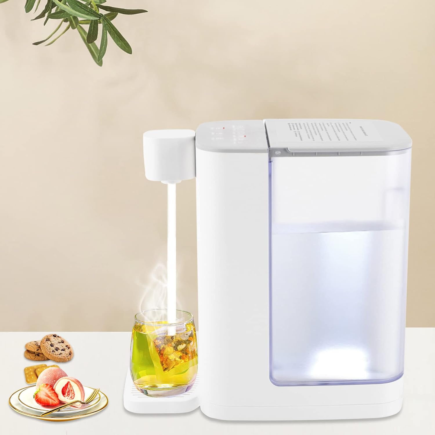 Desktop Water Dispenser Instant Hot Water Dispenser Adjustable 5 Temperatures & 2 Water Outputs 102 OZ Water Tank Capacity
