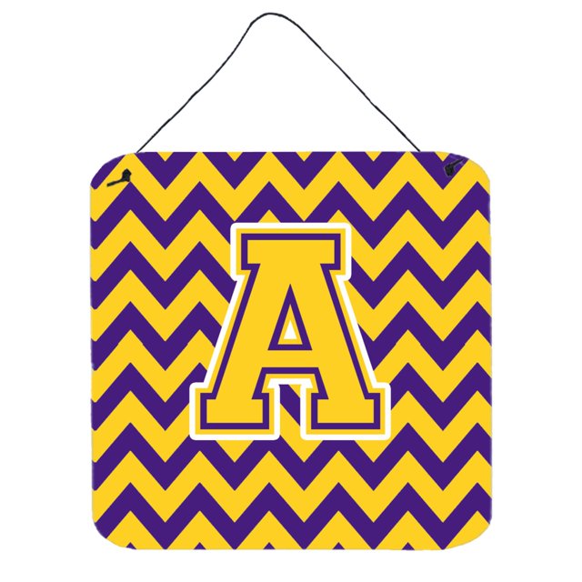 "Treasures Chevron Purple and Gold Letter Wall or Door Hanging Prints CJ1041-ADS66, 6"" H x 6"" W" Caroline's Treasures CJ1041-ADS66
