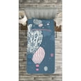 thumbnail image 3 of Ambesonne Retro Quilted Bedspread Set 2 Pcs, Air Balloons Polka Dots, Twin Size, Slate Blue Pale Pink, 3 of 3