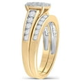 thumbnail image 4 of 14kt Yellow Gold Princess Diamond Bridal Wedding Ring Band Set 1 Cttw, 4 of 5