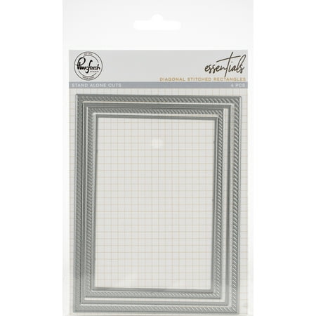 UPC: 0782150201376 | Pinkfresh Studio Essentials Die Set-Diagonal Stitched Rectangles