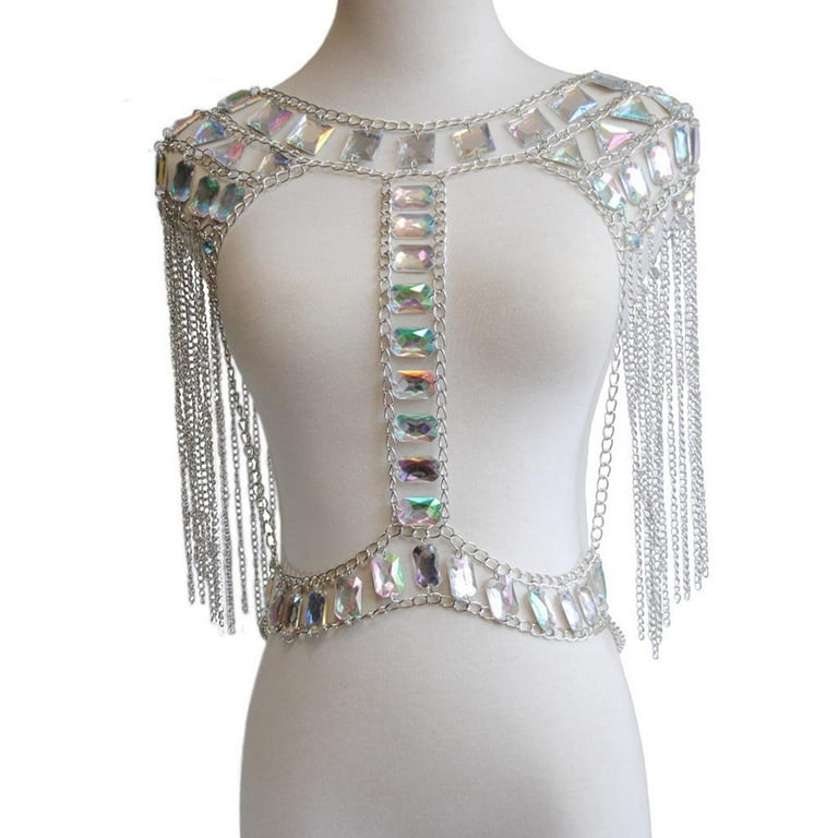 Glittering Rhinestone Body Jewelry Set High Quality Metal Scrap Yard  Necklace, Shoulder Tassel, And Gold Chain For Nightclubs From  Lasjoyasmejores, $24.35