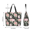 thumbnail image 5 of Bingfone Canvas Tote Bag for Women with Inner Pocket Aesthetic Cute Shopping Tote Bags Reusable Grocery Bags- Rose Flowers, 5 of 8