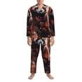 thumbnail image 3 of Sikiie Red Panda Autumn Branches Mens Pajama Set, Soft Warm Long Sleeve Sleepwear, Cozy Button-Down Pjs for Men-X-Large, 3 of 7