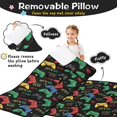 thumbnail image 3 of Game Controller Black Pattern Toddler Nap Mat with Pillow & Blanket, Soft Sleeping Mat for Preschool Daycare Travel Sleepovers, 3 of 6