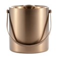 thumbnail image 1 of Cubiteras de hielo de metal de 2L Cubitera de hielo de doble pared con tapa y asa cómoda, cubeta de hielo aislada de acero inoxidable, for coctelería, vino, fiestas, cubeta de champán, oro rosa, 1 of 4