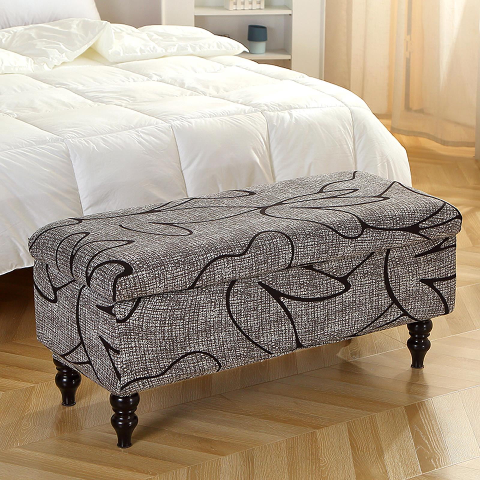 Rectangle Storage Ottoman Bench Slipcovers Removable Bench Seat Furniture Protector Bench Cover Folding Storage Bench Cover for Hotel Decor Style C Walmart