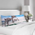 thumbnail image 2 of ABPHOTO Dolphins Jumping in Ocean Wavessea Wave Animal Body Pillow Covers Case Protector 20x60 inch, 2 of 2