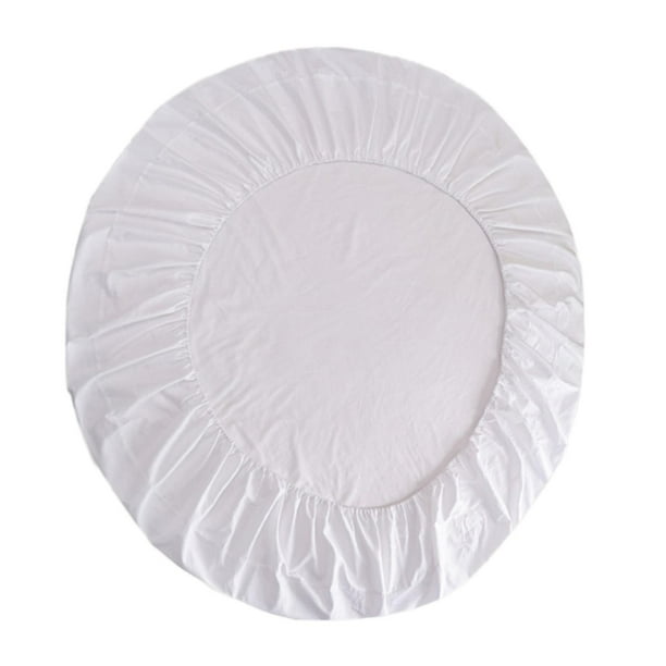 Sábanas redondas, sábana ajustable de algodón, sábanas para cama de princesa, color blanco
