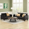 thumbnail image 4 of Furinno Brive Contemporary Tufted Loveseat, Black Faux Leather, 4 of 7