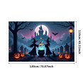 thumbnail image 3 of Spooky Castle Halloween Banner with Witch Bats Jack-o'-lantern for Decoration Party Celebration, 3 of 5
