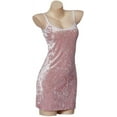 thumbnail image 3 of Daughter Hailie Pink Velvet Slip Mini Dress Women's Pink Crushed Velvet Dress, 3 of 7