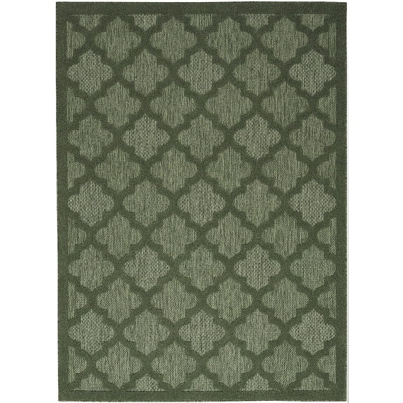Nourison Easy Care Indoor/Outdoor Green 6' x 9' Area Rug (6x9)