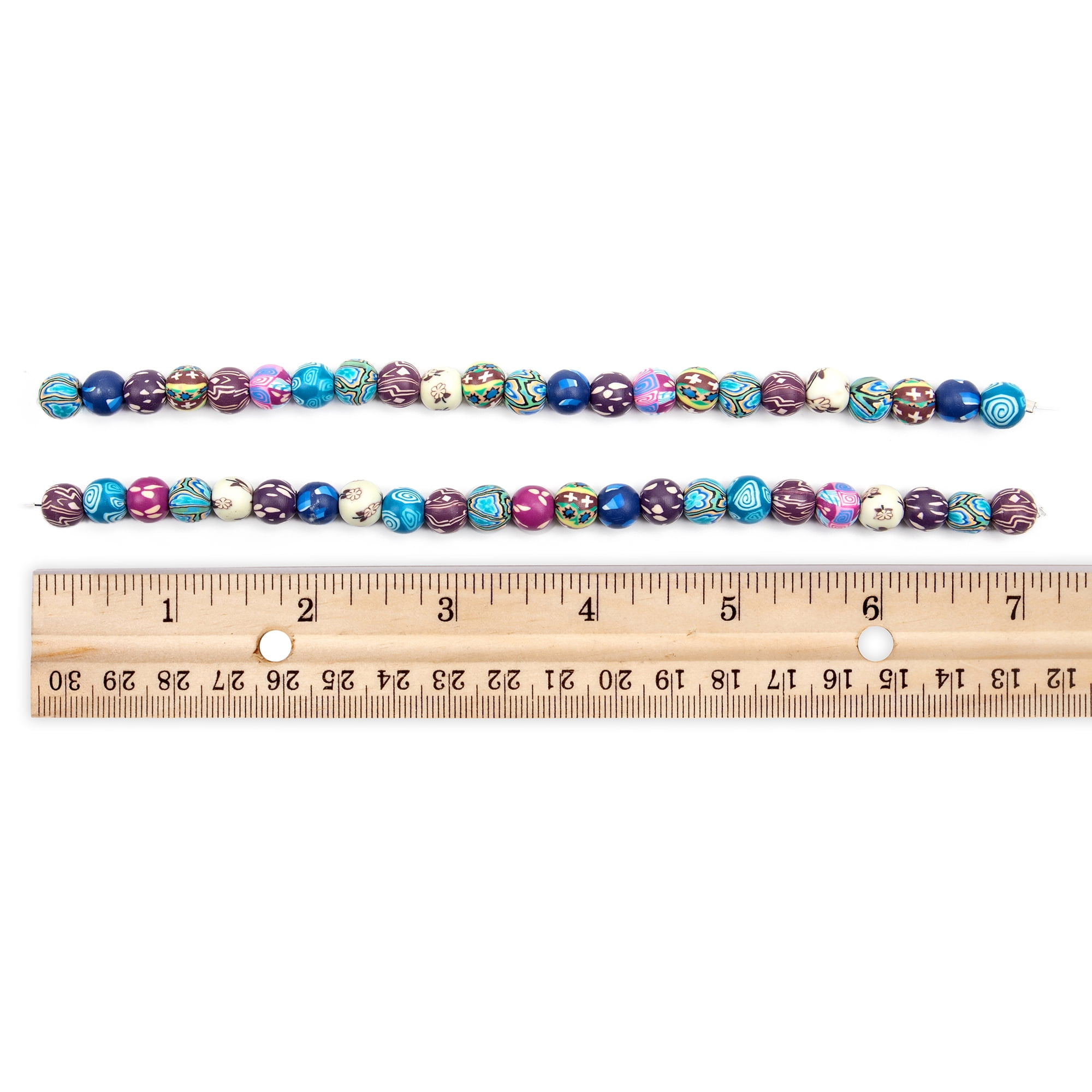 Cousin DIY Multi-Color Polymer Clay Beads, 2-Strand, 14 Inches, 46 Piece Set for Adults