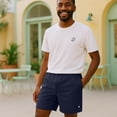 thumbnail image 3 of Dalix Lil Alien Beach Short Embroidered Casual Pocket Mesh Drawcord Waist Mens in Navy Blue 2XL XX-Large, 3 of 5