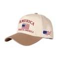 thumbnail image 2 of Vintage USA Flag Map Embroidered Baseball Cap, America North America Patriotic Adjustable Hat, Streetwear Cap for Men Women, Embroidered Color Block Trucker Hat Unisex Adjustable Cotton, 2 of 9