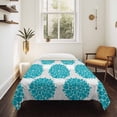 thumbnail image 4 of Turquoise Dahlia Tapestry for Bedroom Wall Hanging Tapestry, Country Gray Abstract Floral Flowers Ceiling Backdrop Tapestries Poster Blanket Wall Decor for Teens Room Living Room Dorm 59" x 90", 4 of 8