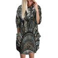 thumbnail image 1 of Robe Indienne à Carreaux Automne Hiver Col Rond Manches Longues Nouvelle Mode Robe Ample Indienne pour Femmes, 1 of 5