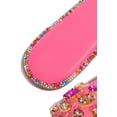 thumbnail image 4 of Liliana Pink Honnay-2 Pink Clear Rhinestone Gem Slip On Slide Mule Flat Sandals (Champagne Mesh, 10), 4 of 6