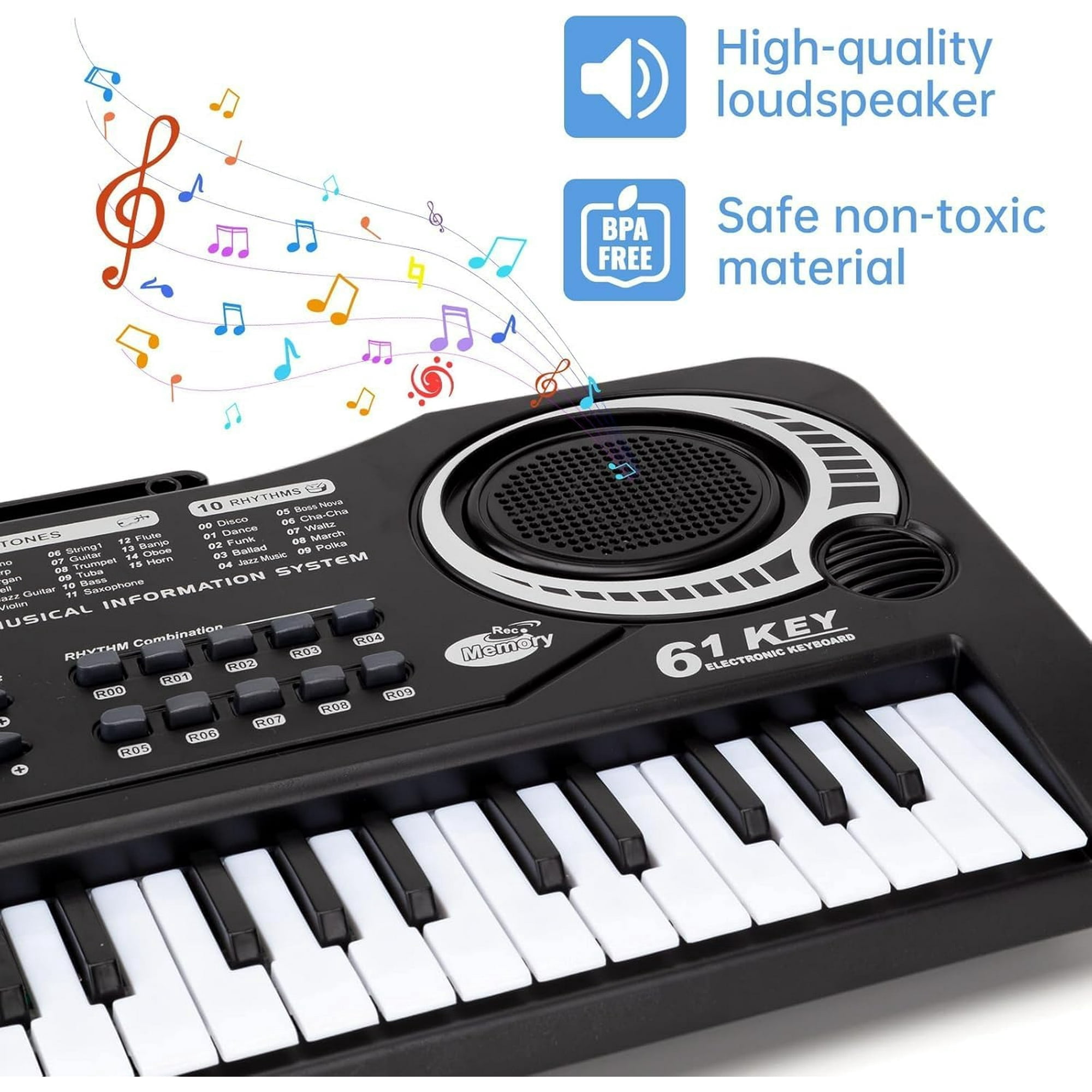 Keyboard Piano Digital Electric Piano Portable Electronic Music Keyboard 61 key Toy for Beginner