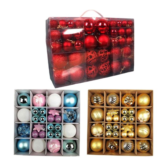 Yunhgft 184pcs Christmas Pendants Balls Ornaments Xmas Ball Assortment Decoration for StyleG