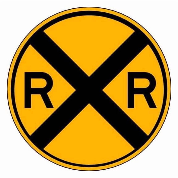 Lyle RXR Traffic Sign,30x30,12" Dia. W10-1-30HA