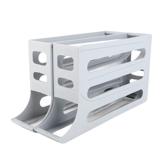BIMZUC 2‑Pack Auto‑Rolling Egg Dispenser – 4‑Tier Space‑Saving Tray for Fridge, Holds 60 Eggs, Non‑Slip, Easy‑Clean PP Design