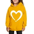 thumbnail image 2 of ATOGUTA Girl Valentines Sweatshirt Hooded Heart Sweatshirt Fall Winter Kid Long Sleeve Shirt Pullover Top Size 3T-14, Yellow, 2 of 5