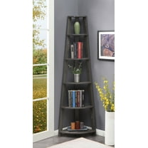 Convenience Concepts Newport 6 Tier Corner Bookshelf, Weathered Gray