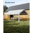 thumbnail image 2 of BouPower 12x20 FT Heavy Duty Carport Canopy, 200g PE Portable Garage with Roll-Up Doors & Windows, Waterproof UV Protected Shelter for Pickup SUV Boat Tractor, 2 of 5