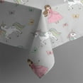 thumbnail image 5 of Princess Unicorn Butterfly Pattern Square Tablecloth,Waterproof Square Table Cover,Wipeable Spillproof Washable Table Cover for Home Kitchen Party Decor 52"x52"(132x132cm), 5 of 6