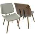 thumbnail image 2 of Lombardi Mid-Century Modern Dining/Accent Chair in Walnut with Grey Faux Leather by LumiSource - Set of 2, 2 of 8