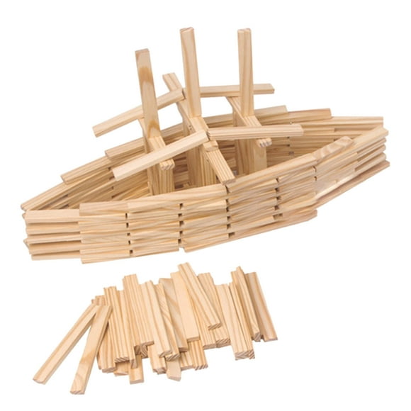 Wooden Building Wood Blocks Set, Montessori Educational Preschool Learning , 150PCS Wooden Building Game for Kids