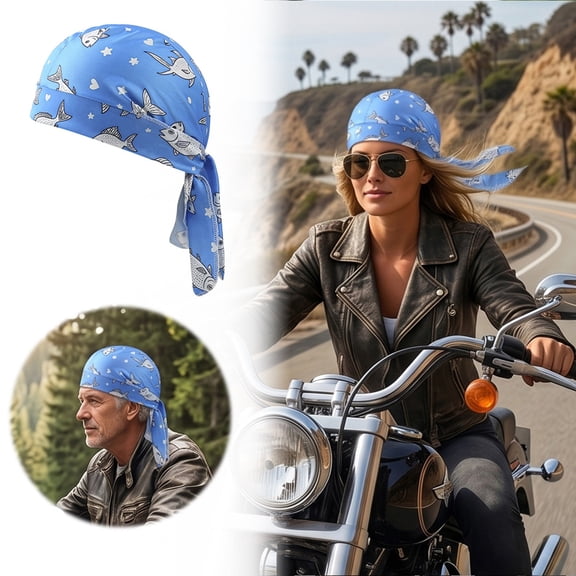 bravefron Cooling Head Scarf Cap Cooling Pirate Head Wrap Elastic Fit Sweat Wicking Elastic Bandana Hat for Men Women