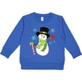 thumbnail image 2 of Inktastic Christmas Snowman in Top Hat with Candy Cane Toddler Sweatshirt, 2 of 4