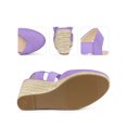 thumbnail image 2 of BLISSFUL STEP Women's Shoes Crisscross Strap Closed Toe Espadrille Wedge Heel Sandals Purple 7.5, 2 of 5