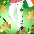 thumbnail image 5 of St. Patrick's Day Outfits Women Holiday Festive Leggings Leaves Print Tights Casual Yoga Green Pants Full Length (2XL, White), 5 of 6
