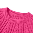 thumbnail image 4 of ClodeEU Women's Crewneck Cable Knit Sweater,Loose Puff Long Sleeve Cropped Pullover Jumper ,Women's Plus L, 4 of 6